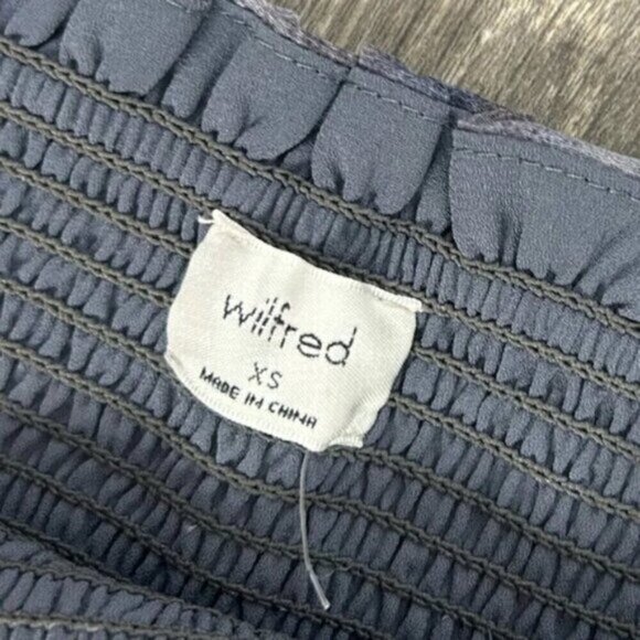 Wilfred Aritzia Tempest Mini Dress Smocked bodice Chiffon Puff Sleeve Purple - Picture 14 of 16